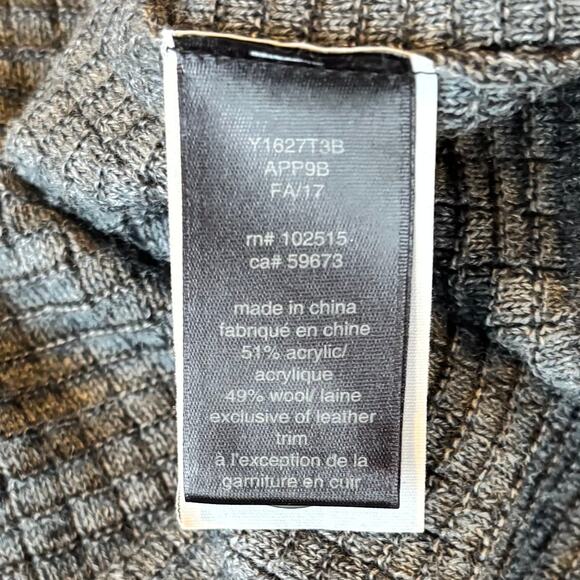 John Varvatos Shawl Collar Cardigan Sweater Wool Blend Charcoal Mens Size Large - Picture 5 of 8